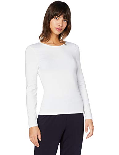 Iris & Lilly Camiseta Térmica Extra Cálida de Manga Larga Mujer, Blanco (Blanco), M, Label: M