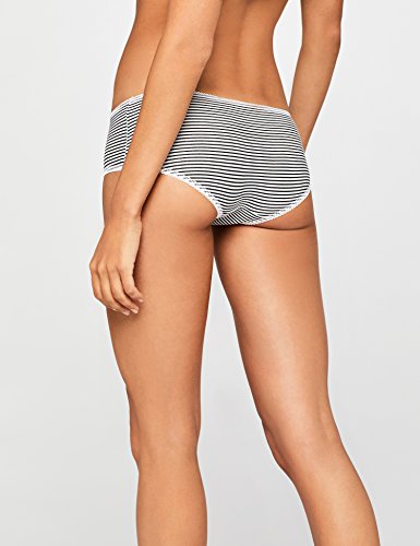 IRIS & LILLY Culotte de Tiro Bajo en Algodón para Mujer, Pack de 3 Multicolor (Grey Melange Bc), Small