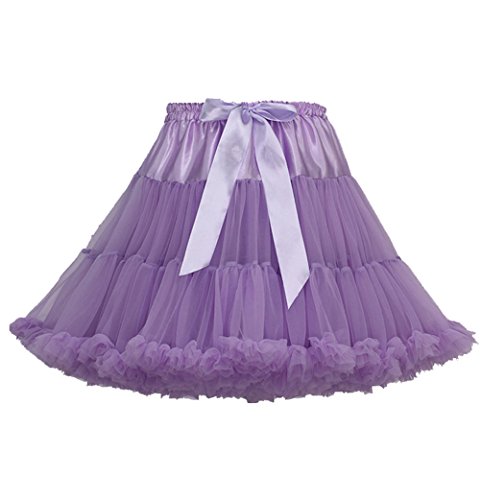 ISSHE Falda Tul Capas Faldas de Tul Falda Capa Tutu Mujer Disfraces con Tutu Tutus para Adultos Disfraz Adulto Tutú Pettiskirt Volantes Tulle Ballet Pollera de Tul Princesas Bailarina Luz Morado