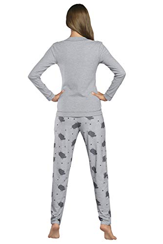 Italian Fashion IF Pijama Camiseta y Pantalones Mujer IF180002 (Melange, M)