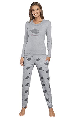 Italian Fashion IF Pijama Camiseta y Pantalones Mujer IF180002 (Melange, M)