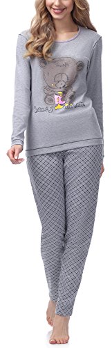 Italian Fashion IF Pijama Camiseta y Pantalones Mujer SW22T M007 (Melange-2, S)