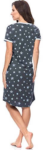 Italian Fashion IF Premamá Camisón Premamá Lactancia Mujer C492T 0111 (S, Grafito/Azul)