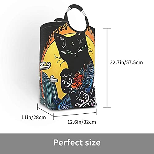 IUBBKI Good Night Sleeping Cat Pijamas Cesto de ropa Cesto de ropa Bolsa plegable compacta y plegable Decoración para el dormitorio del hogar Sala de guardería cuadrada Organizador de juguetes Almacen