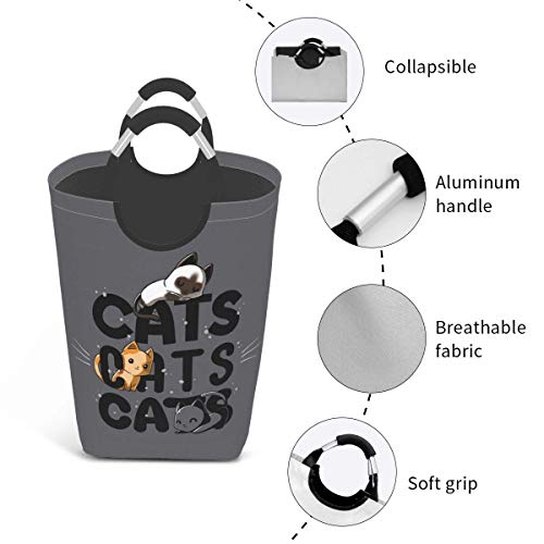 IUBBKI Good Night Sleeping Cat Pijamas Cesto de ropa Cesto de ropa Bolsa plegable compacta y plegable Decoración para el dormitorio del hogar Sala de guardería cuadrada Organizador de juguetes Almacen