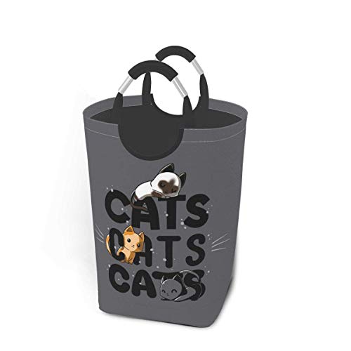 IUBBKI Good Night Sleeping Cat Pijamas Cesto de ropa Cesto de ropa Bolsa plegable compacta y plegable Decoración para el dormitorio del hogar Sala de guardería cuadrada Organizador de juguetes Almacen