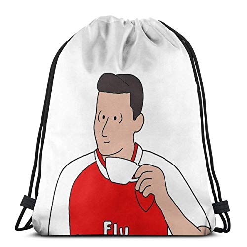 IUBBKI Ozil Drinking Tea Mochila Deportiva Plegable Impermeable Bolsa de Gimnasio Saco Mochila con cordón