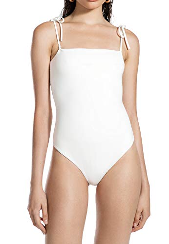 Ivy Revel DE Straight Neckline Swimsuit bañadores, Blanco (Off White 101), 42 (Talla del Fabricante: 40) para Mujer