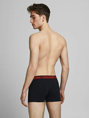 JACK & JONES JACWAISTBAND TRUNKS 3 PACK NOOS Bóxer, Gris (Asphalt Detail:hawaian Ocean & Fiery Red), XX-Large (Pack de 3) para Hombre