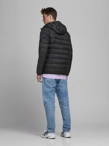 Jack & Jones JJEMAGIC Puffer Hood STS Chaqueta, Negro, L para Hombre