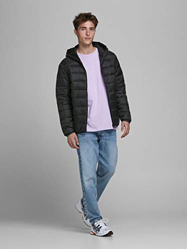 Jack & Jones JJEMAGIC Puffer Hood STS Chaqueta, Negro, L para Hombre