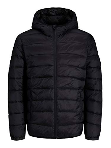 Jack & Jones JJEMAGIC Puffer Hood STS Chaqueta, Negro, L para Hombre