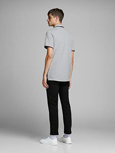 Jack & Jones Jjepaulos Polo SS Noos, Gris (Light Grey Melange Detail: Slim Fit - Melange), Large para Hombre