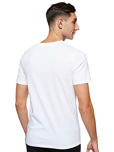 Jack & Jones Jjeplain tee SS V-Neck Noos Camiseta, Blanco (White Detail: Slim Fit), Medium para Hombre