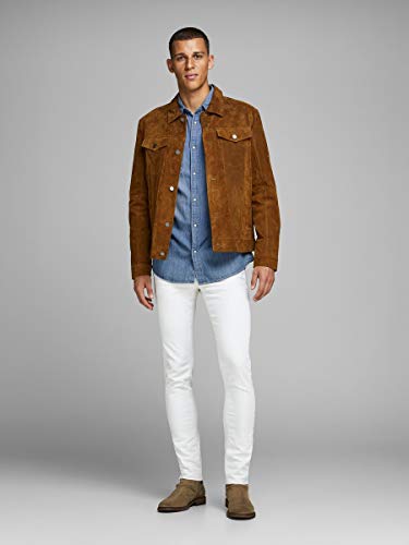 Jack & Jones Jjesheridan Shirt L/s Camisa Vaquera, Azul (Medium Blue Denim Fit:Slim), Large para Hombre