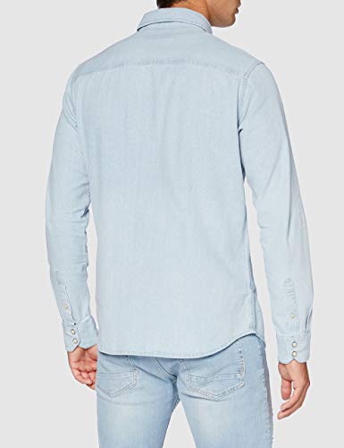 Jack & Jones Jjesheridan Shirt L/s Noos Camisa, Mezclilla Azul Claro, XL para Hombre