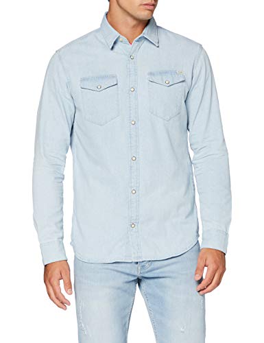 Jack & Jones Jjesheridan Shirt L/s Noos Camisa, Mezclilla Azul Claro, XL para Hombre