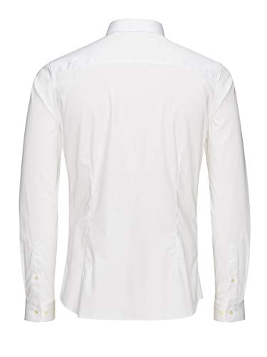 Jack & Jones Jjprparma Shirt L/s Noos Camisa, Weiß (White/Super Slim), L para Hombre