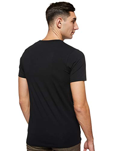 Jack & Jones Jones - Camiseta de manga corta con cuello redondo para hombre, Black C N 010, Large