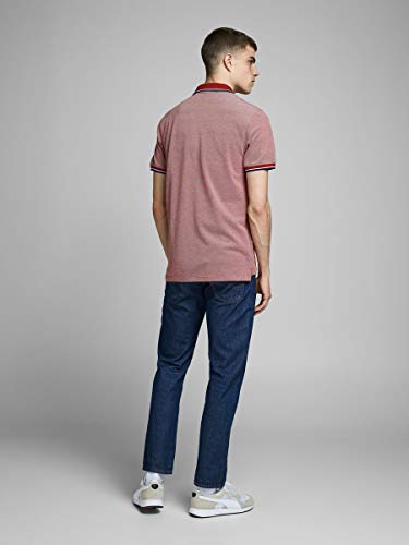 Jack & Jones JPRBLUWIN Polo SS STS Camiseta, Rojo, L para Hombre
