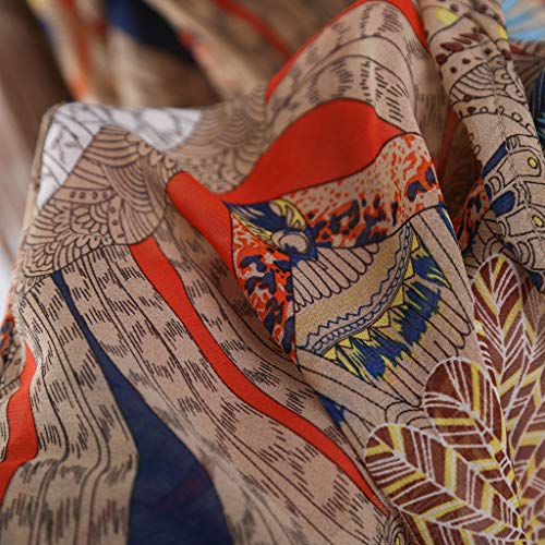 JAGETRADE Womens Summer Half Sleeve Chiffon Cardigan Boho Retro Geométrico Floral Impreso con Flecos Borlas Patchwork Bikini Cubrir hasta el Tobillo Kimono Cabo