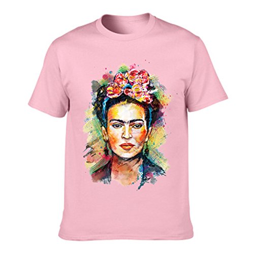 Jahurto Camiseta para Mujer de Manga Corta Artista Mexicana Frida Kahlo Personalizada (Color : Pink, tamaño : XL)