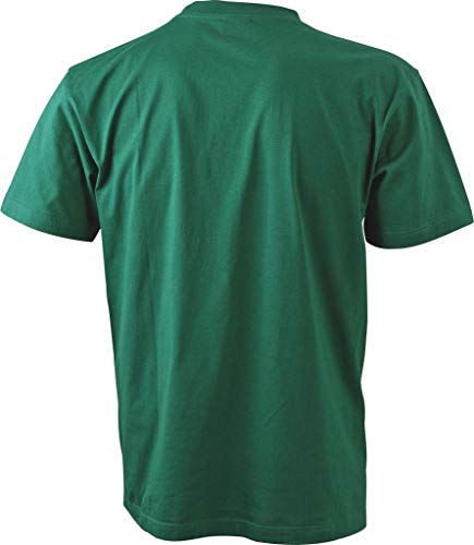 James & Nicholson – Camiseta de manga corta para hombre con bolsillo en el pecho JN920 Workwear verde oscuro 3XL