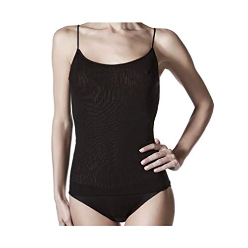 JANIRA Camiseta de Tirante Fino de Tul Denis - Negro, M