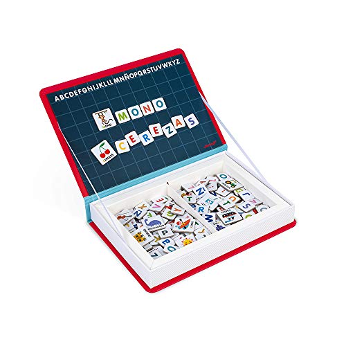 Janod-Alfabeto en Español Juguete Educativo Magneti'Book, color rojo (Juratoys J02714)