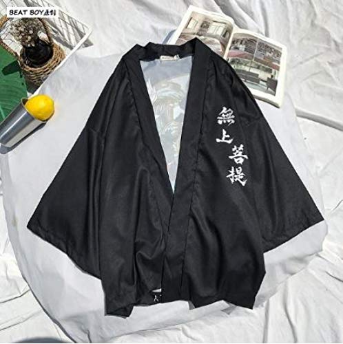 Japonés Tradicional Kimono Yukata Mujeres Y Hombre Japonés Corta Túnica Suelta Kimomo Japonés Chaqueta De Punto Kimono Japones Haori Hyococ (Color : Color-15, Size : L)