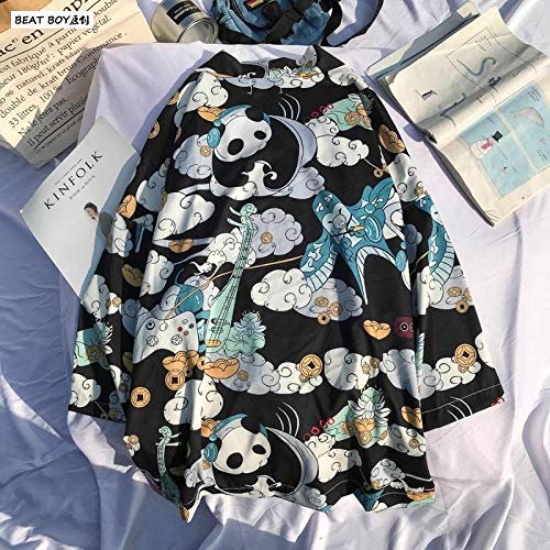 Japonés Tradicional Kimono Yukata Mujeres Y Hombre Japonés Corta Túnica Suelta Kimomo Japonés Chaqueta De Punto Kimono Japones Haori Hyococ (Color : Color-15, Size : L)