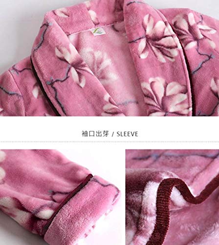JBDGNZ Albornoz de Mujer,Talla Grande 8XL Busto 140cm Camisón Suave Ropa de Dormir Camisón de Franela de Invierno Vestido de Noche cálido de Lana Ropa de hogar Ropa de hogar, Rosa, 6XL (60,100kg)