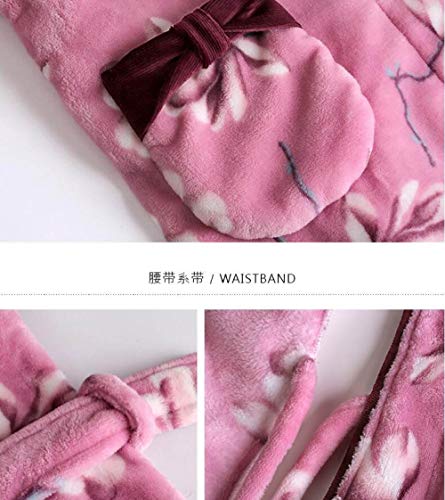 JBDGNZ Albornoz de Mujer,Talla Grande 8XL Busto 140cm Camisón Suave Ropa de Dormir Camisón de Franela de Invierno Vestido de Noche cálido de Lana Ropa de hogar Ropa de hogar, Rosa, 6XL (60,100kg)