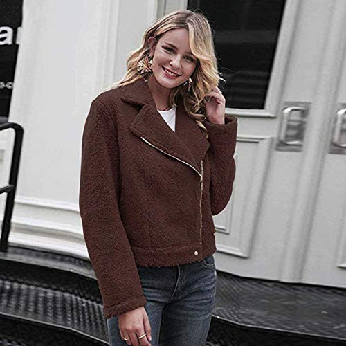 JDENNLX Women Coat Winter Warm Outwear Long Sleeve Zipper Wool Coat Overcoat