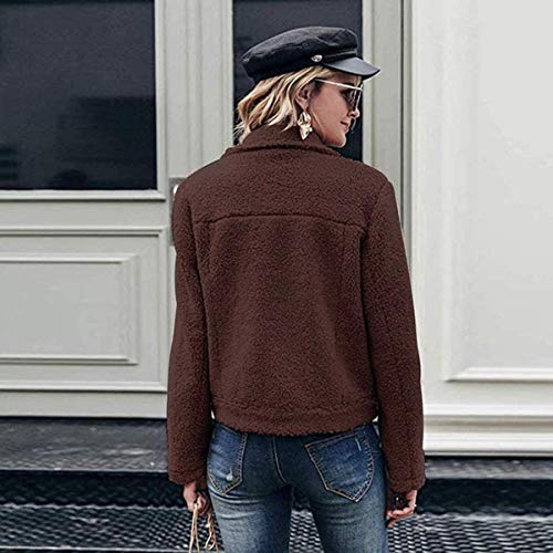 JDENNLX Women Coat Winter Warm Outwear Long Sleeve Zipper Wool Coat Overcoat