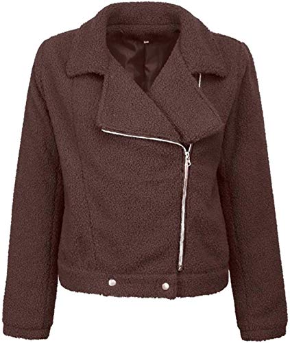 JDENNLX Women Coat Winter Warm Outwear Long Sleeve Zipper Wool Coat Overcoat