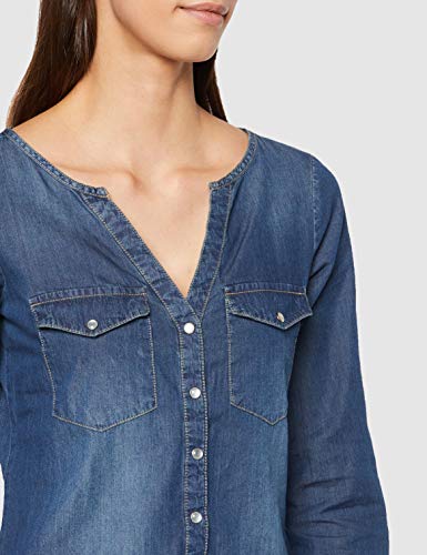 JDY Jdywyre L/s Placket Shirt Wvn Noos Blusa, Azul (Medium Blue Denim Medium Blue Denim), 44 (Talla del Fabricante: 42) para Mujer