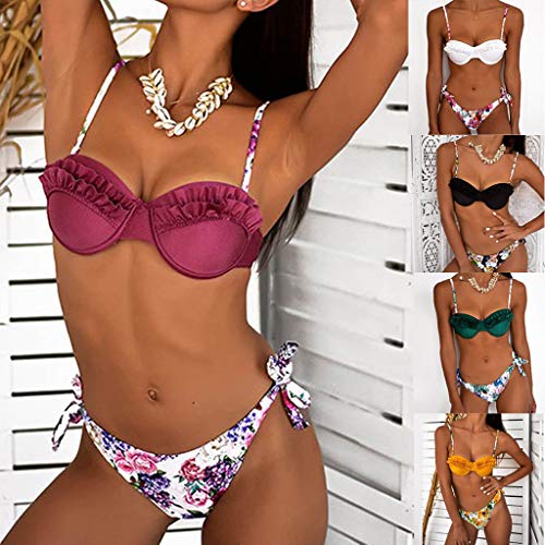 JERFER Trajes de Baño Estilo Caliente Sexy Impreso Talla Extra Delgado Bikini Bodycon Bañadores de Playa Bathing Suits