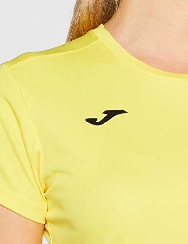 Joma Combi Woman M/C Camiseta Deportiva para Mujer de Manga Corta y Cuello Redondo, Amarillo (Yellow), S