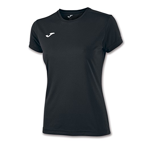 Joma Combi Woman M/C Camiseta Deportiva para Mujer de Manga Corta y Cuello Redondo, Negro (Black)