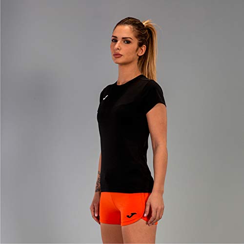 Joma Combi Woman M/C Camiseta Deportiva para Mujer de Manga Corta y Cuello Redondo, Negro (Black)