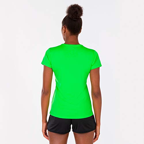 Joma Combi Woman M/C Camiseta Deportiva para Mujer de Manga Corta y Cuello Redondo, Verde (Verde Flúor)