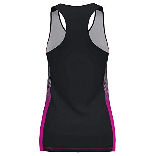 Joma Elite VII Camiseta Tirantes Running, Mujer, Negro-Rosa, XL