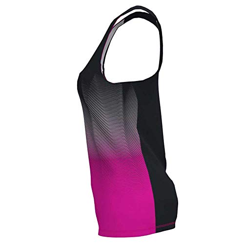 Joma Elite VII Camiseta Tirantes Running, Mujer, Negro-Rosa, XL