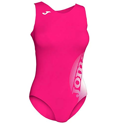 Joma Lake II Bañador Competicion, Niñas, Fucsia Oscuro-Blanco, XS