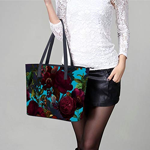 Joseph Redouté - Bolso de mano de piel para mujer, a la moda, bandolera para mujer, bolsa de mensajero, impermeable, para compras diarias