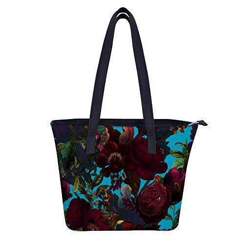 Joseph Redouté - Bolso de mano de piel para mujer, a la moda, bandolera para mujer, bolsa de mensajero, impermeable, para compras diarias