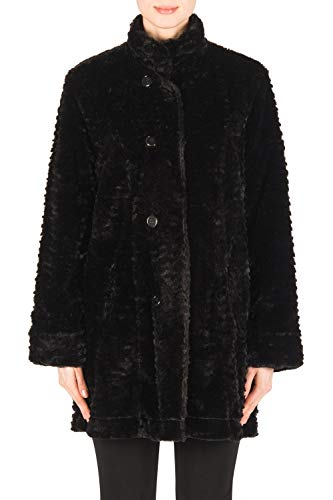 Joseph Ribkoff Pelliccia Ecologica Reversibile Black Coat Style 183363 Autunno/Inverno 2018/19 50