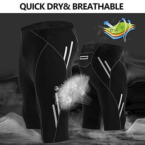 JOYSPACE Hombre Pantalones Cortos de Bicicleta Shorts de Ciclismo Hombre con 4D Acolchado MTB Ciclismo Pantalones Cortos Ropa Interior de Bicicleta estáticas,S