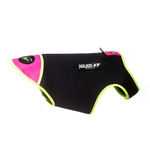 Julius-K9 Chaqueta de neopreno para perro IDC, Talla L, Negro/Rosa